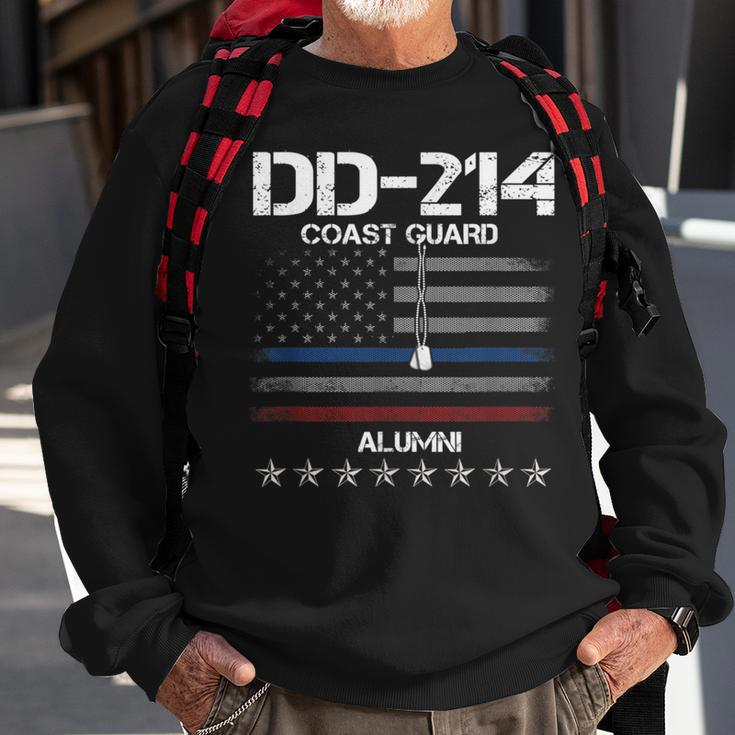 Dd214 Us Coast Guard Alumni American Flag Vintage Sweatshirt Gifts for Old Men