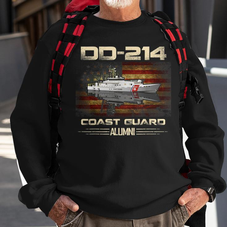 Dd214 Us Coast Guard Alumni Flag Vintage Uscg Veteran Veteran Funny Gifts Sweatshirt Gifts for Old Men