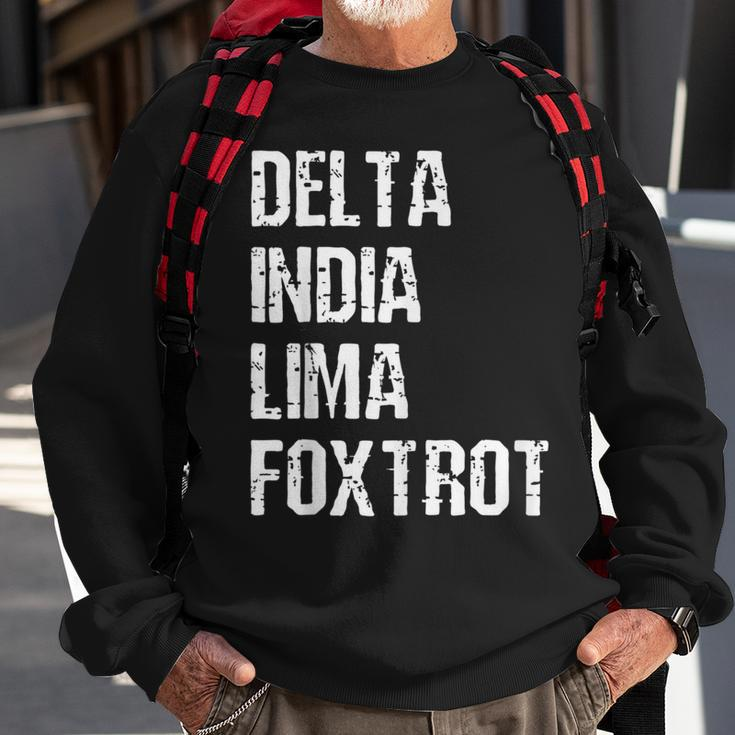 Delta India Lima Foxtrot Dilf Father Dad Funny Joking Sweatshirt Gifts for Old Men