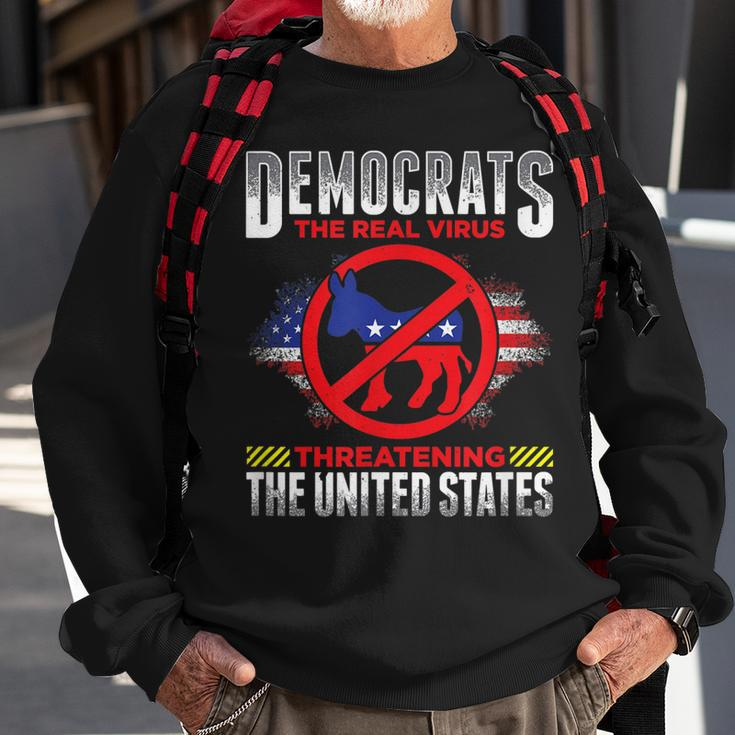 Democrats Suck Are Stupid The Real Virus Threatening The Us Sweatshirt Gifts for Old Men