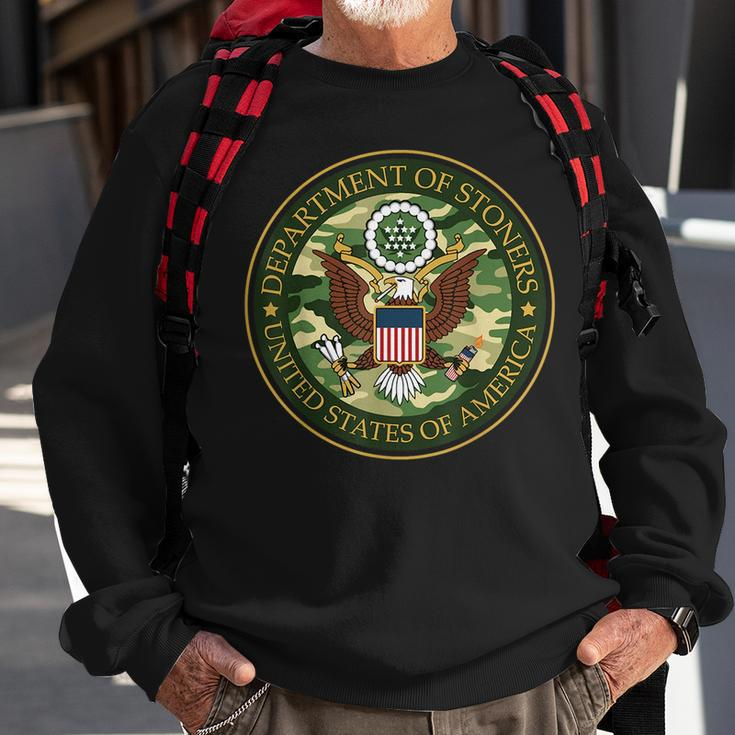 Department Of Stoners Funny Weed Cannabis Pot America Usa Sweatshirt Gifts for Old Men