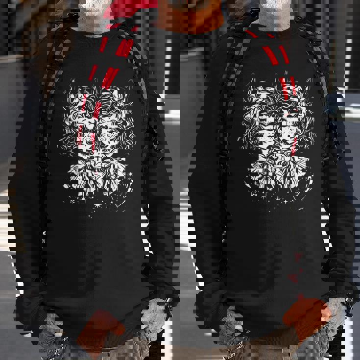 Devil Demon Twins Girl Goth Satanic Halloween Gothic Costume Halloween Funny Gifts Sweatshirt Gifts for Old Men
