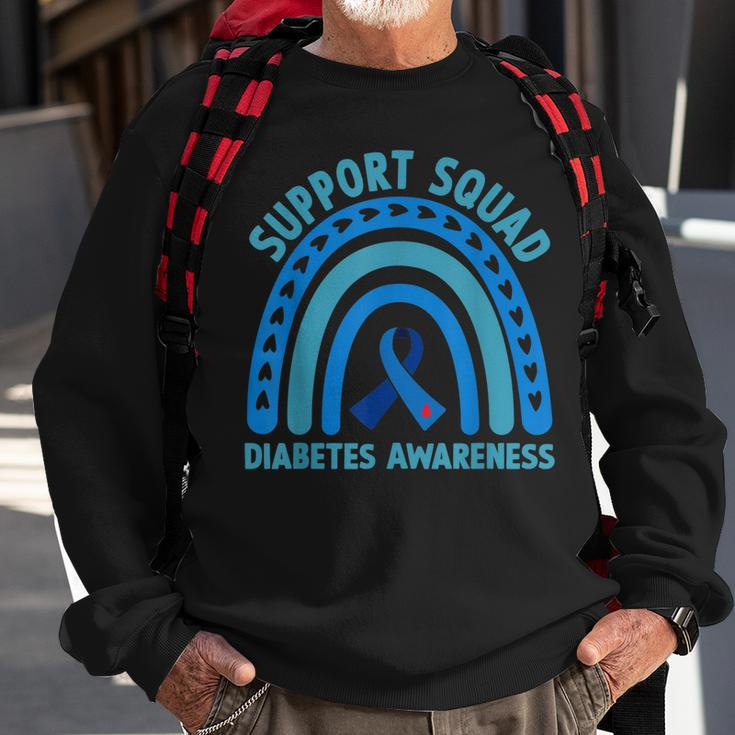 Diabetes Blue Support Squad Diabetes Awareness Sweatshirt Gifts for Old Men
