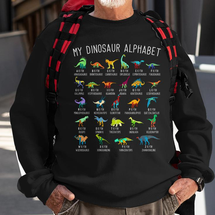 Dinosaur Lover Types Of Dinosaurs Dinosaur Alphabet Sweatshirt Gifts for Old Men