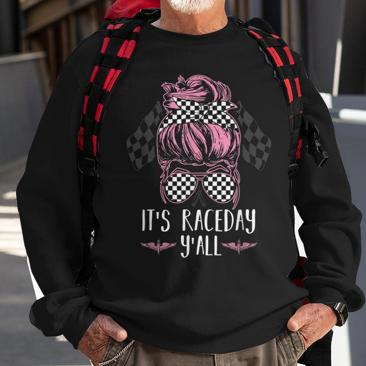 Dirt Track Racing Race Its Race Day Yall Car Racing Racing Funny Gifts Sweatshirt Gifts for Old Men