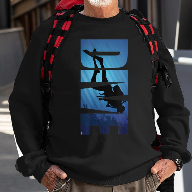 Dive Typography Ocean Scuba Diving Diver Underwater Sweatshirt Gifts for Old Men