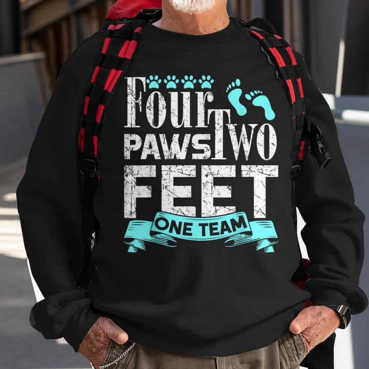 Dog Agility Four Paws Two Feet One Team Dog Gift Sweatshirt Gifts for Old Men