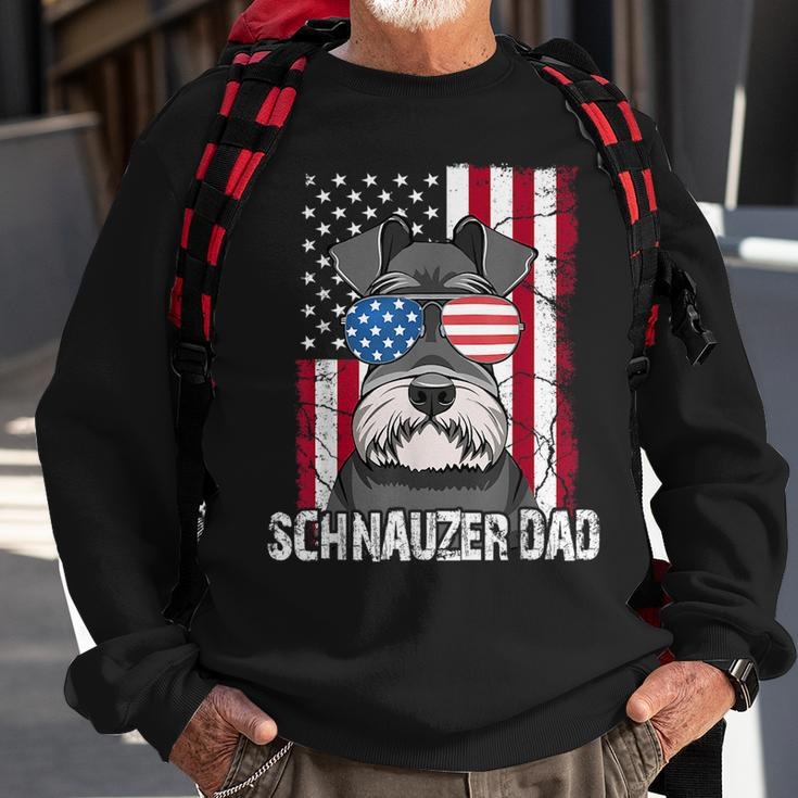 Dog Dad Fathers Day Gift Mini Schnauzer Usa Flag 4Th Of July Sweatshirt Gifts for Old Men