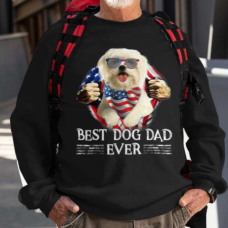 Dog Maltese Best Maltese Dad Ever American Flag 4Th Of July Gifts Men Sweatshirt Gifts for Old Men