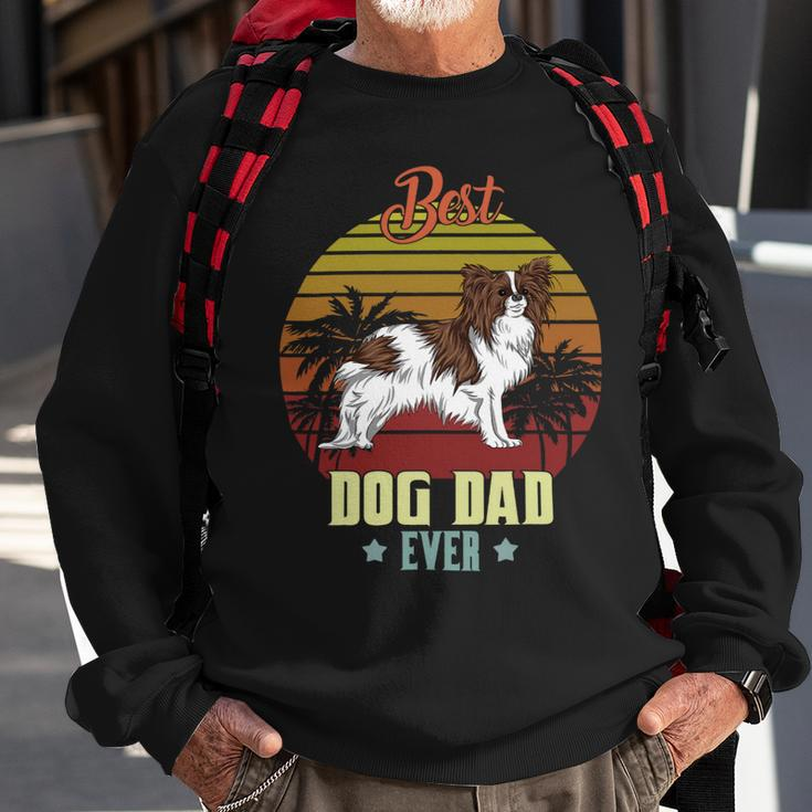 Dog Papillon Mens Best Papillon Dad Ever Daddy Dog Lover Owner Funny Sweatshirt Gifts for Old Men
