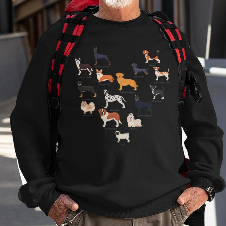 Dogs Make A Heart Golden Retriever Corgi Sweatshirt Gifts for Old Men