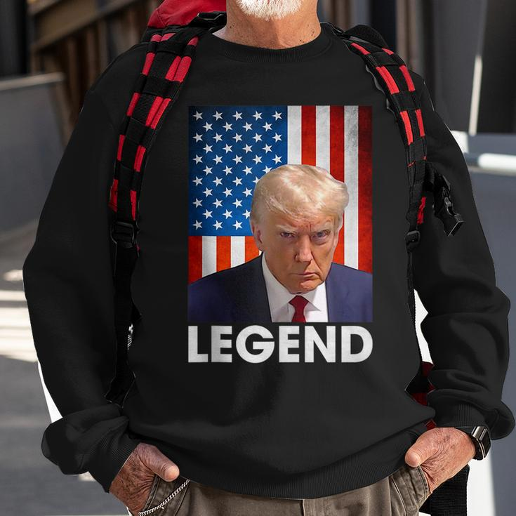 Donald Trump 2024 Shot President Legend American Flag Sweatshirt Gifts for Old Men