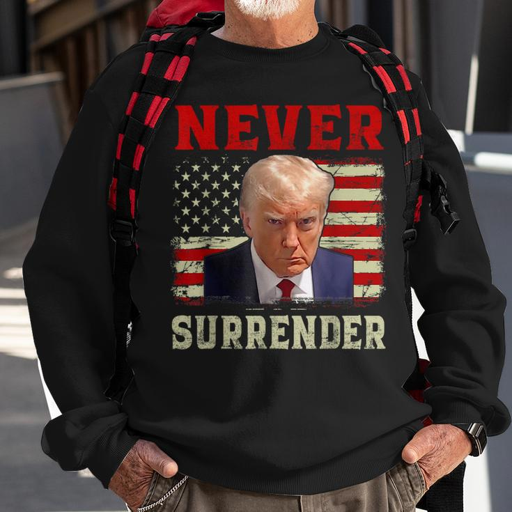 Donald Trump Never Surrender Shot August 24 2023 Sweatshirt Gifts for Old Men