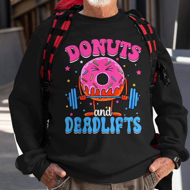 Donut And Deadlifts Barbell Doughnut Lover Girls Boys Son Sweatshirt Gifts for Old Men