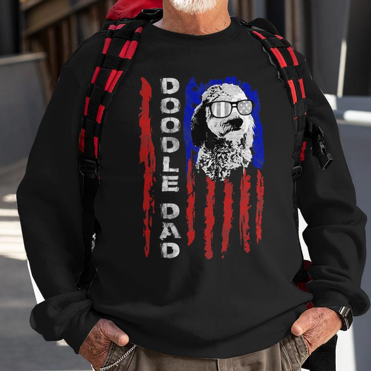 Doodle Dad Goldendoodle Dog American Flag 4Th Of July Men Sweatshirt Gifts for Old Men
