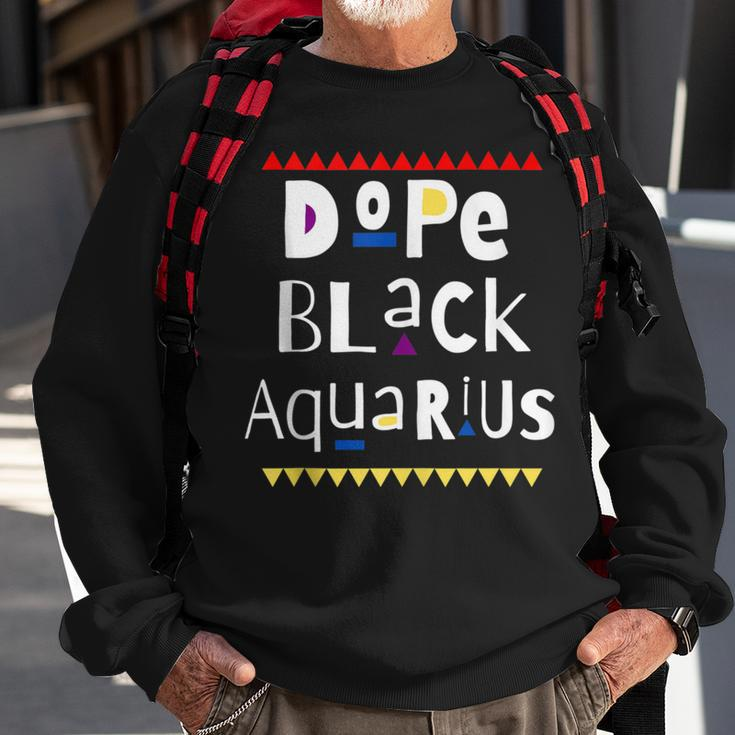 Dope Black Aquarius Sweatshirt Gifts for Old Men