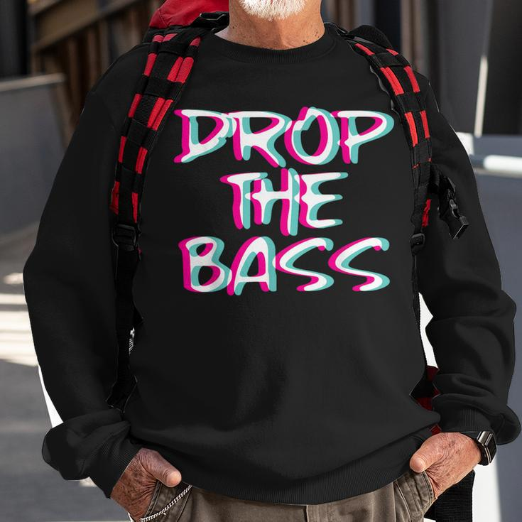 Drop The Bass Outfit I Trippy Edm Festival Clothing Techno Sweatshirt Gifts for Old Men