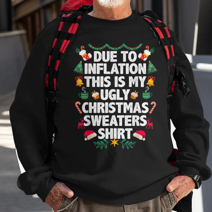 Due To Inflation This Is My Ugly Christmas Sweaters Pajama Sweatshirt Gifts for Old Men