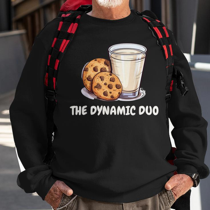 The Dynamic Duo Cookies And Milk Cute Friends Graphic Sweatshirt Gifts for Old Men