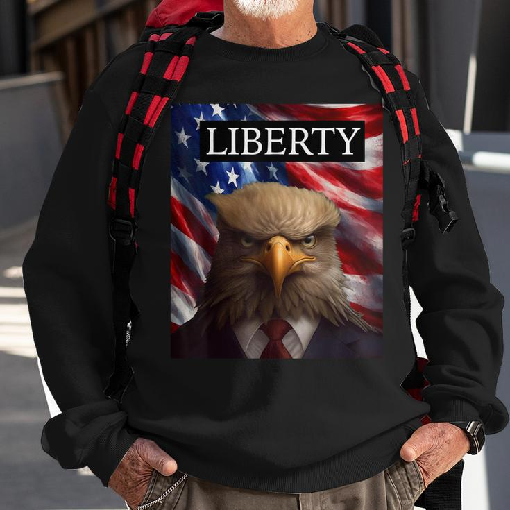 Eagle In A Suit American Flag - 4Th Of July Liberty Sweatshirt Gifts for Old Men