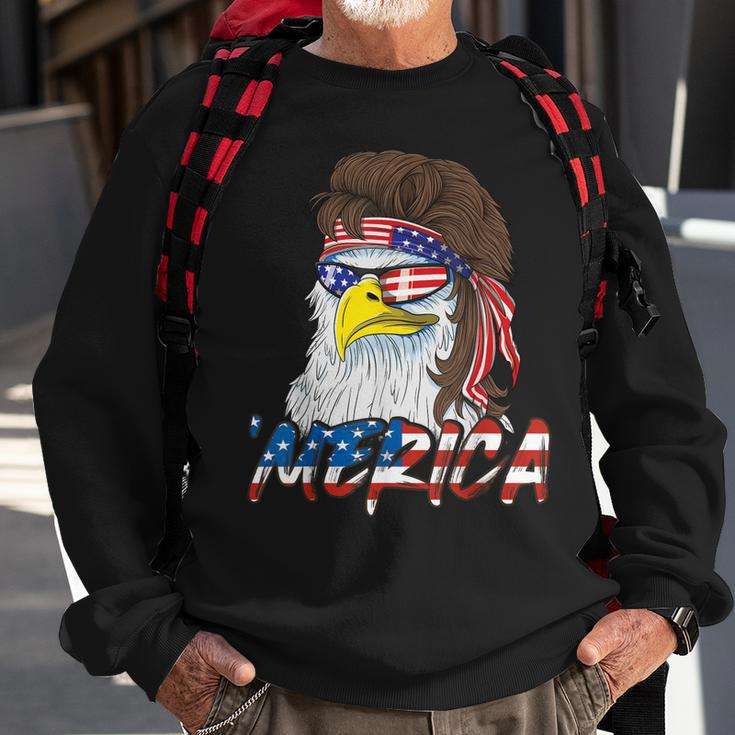 Eagle Mullet 4Th Of July Usa American Flag Merica Sweatshirt Gifts for Old Men