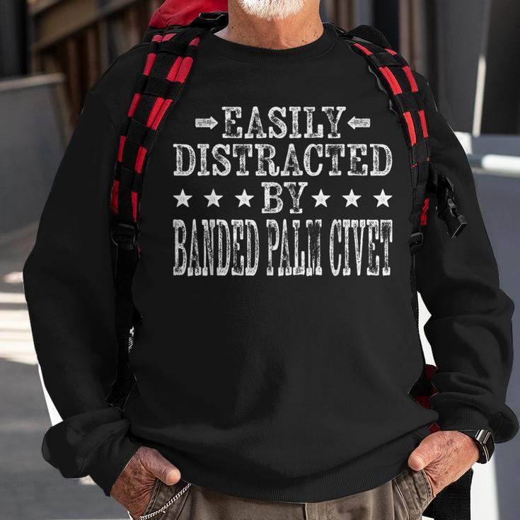 Easily Distracted By Banded Palm Civet Animal Lover Sweatshirt Gifts for Old Men