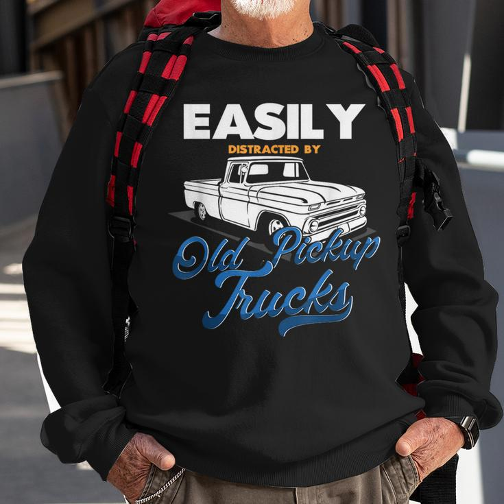 Easily Distracted By Old Pickup Trucks Classic Cars Sweatshirt Gifts for Old Men