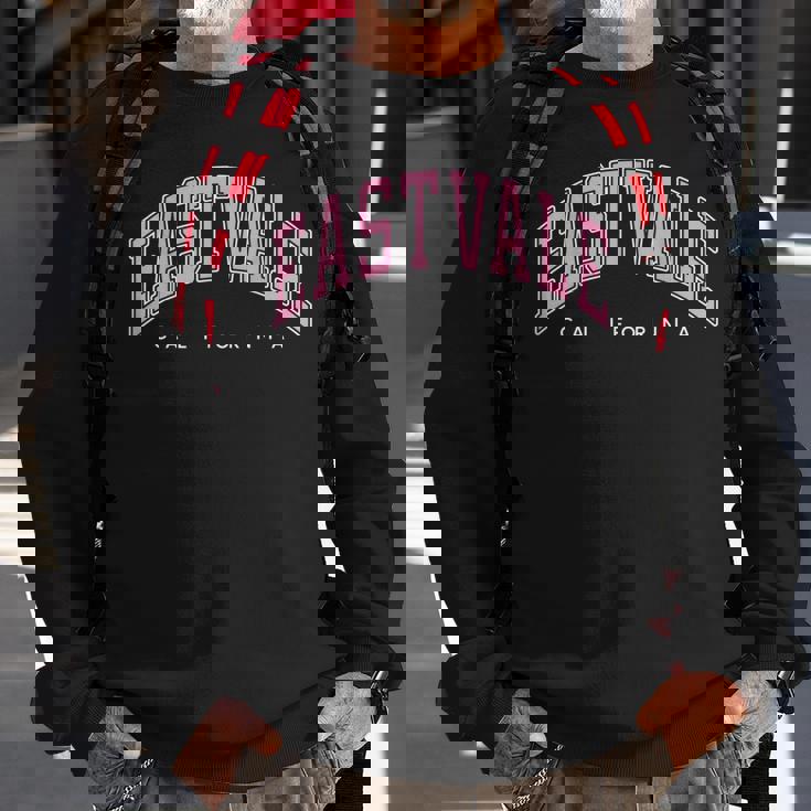 Eastvale California Ca Varsity Style Pink Text Sweatshirt Gifts for Old Men