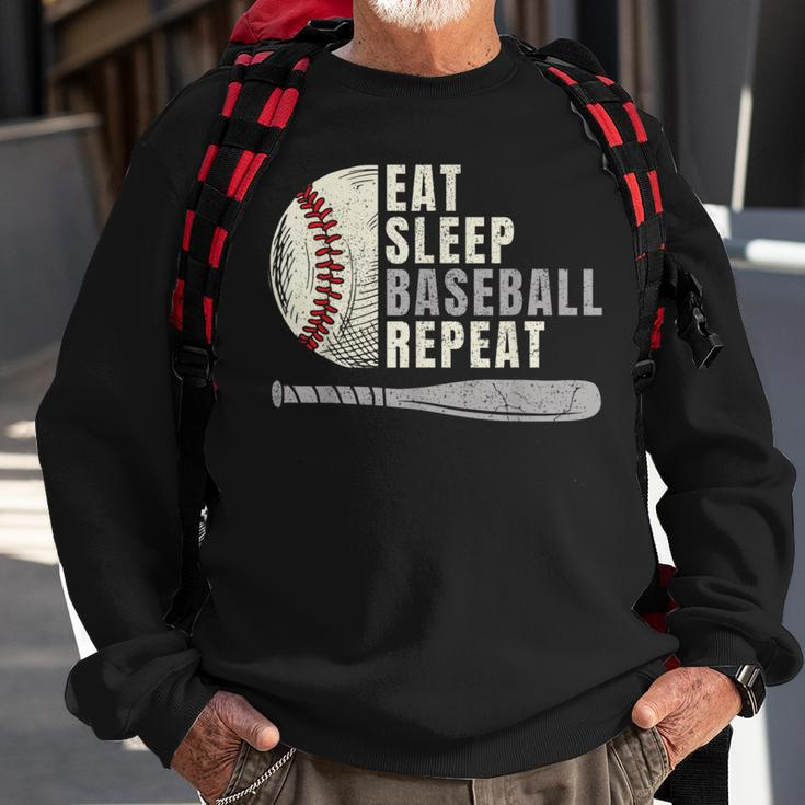 Eat Sleep Baseball Repeat Funny Baseball Player Baseball Funny Gifts Sweatshirt Gifts for Old Men