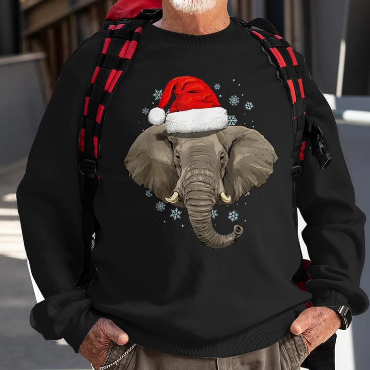Elephant Christmas Zoo Safari Keeper Animal Lover Wildlife Sweatshirt Gifts for Old Men
