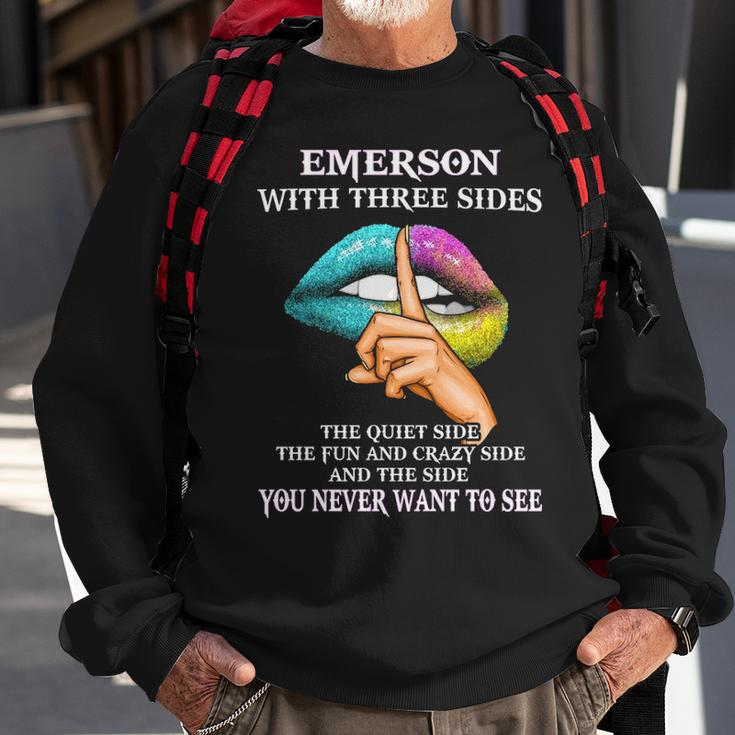 Emerson Name Gift Emerson With Three Sides Sweatshirt Gifts for Old Men