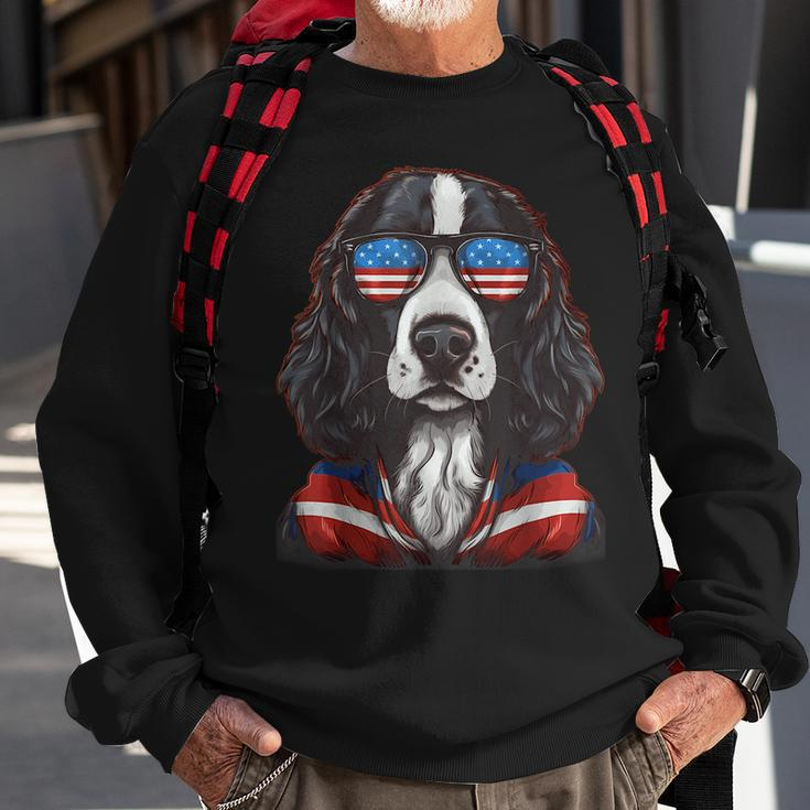 English Springer Spaniel American Flag Us 4Th July Gifts Sweatshirt Gifts for Old Men