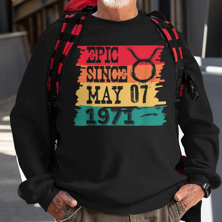 Epic Since May 07 Taurus 1971 Birthday Retro Vintage Design Sweatshirt Gifts for Old Men