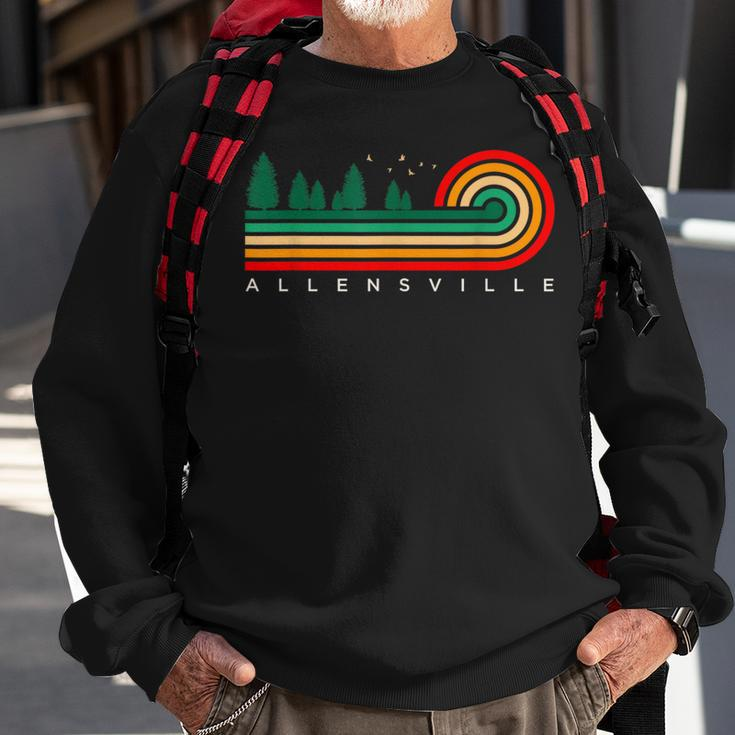 Evergreen Vintage Stripes Allensville North Carolina Sweatshirt Gifts for Old Men