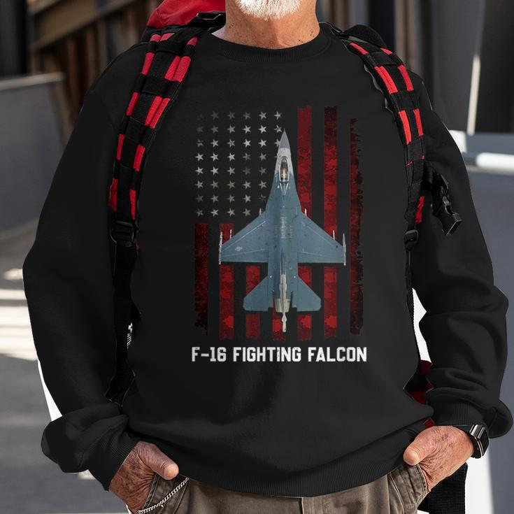 F-16 Fighting Falcon - F 16 Plane F-16 Falcon Sweatshirt Gifts for Old Men