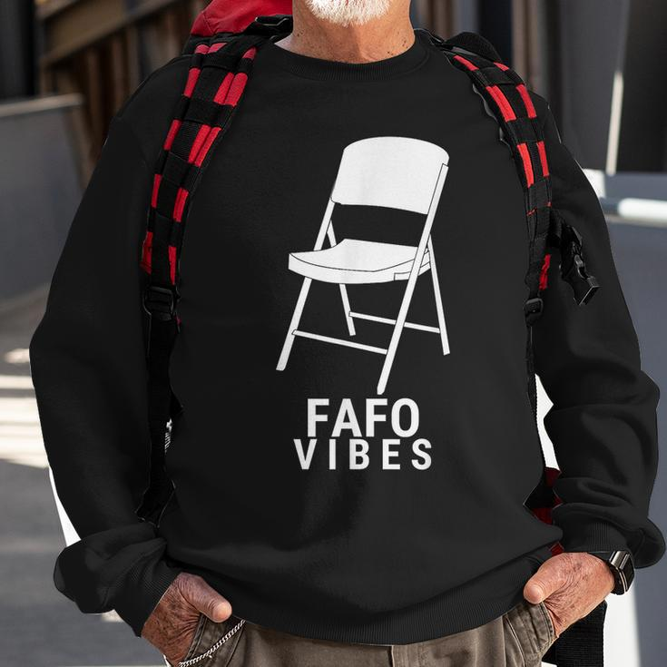 Fafo Vibes Montgomery 2023 Trending Find Out White Chair Sweatshirt Gifts for Old Men