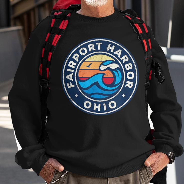 Fairport Harbor Ohio Oh Vintage Nautical Waves Sweatshirt Gifts for Old Men