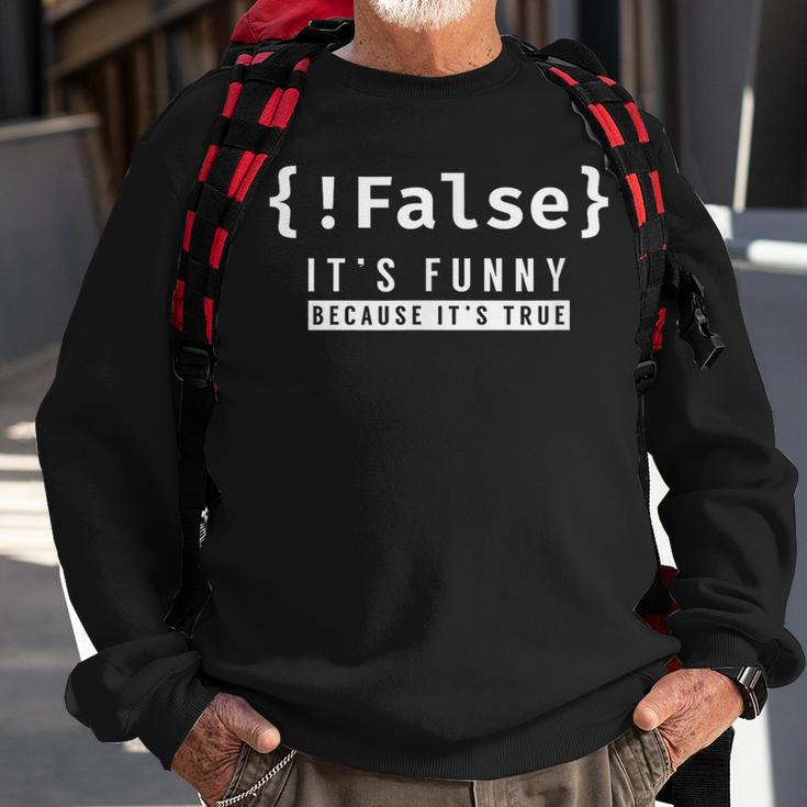 False Programmer Coding Code Coder Software Sweatshirt Gifts for Old Men