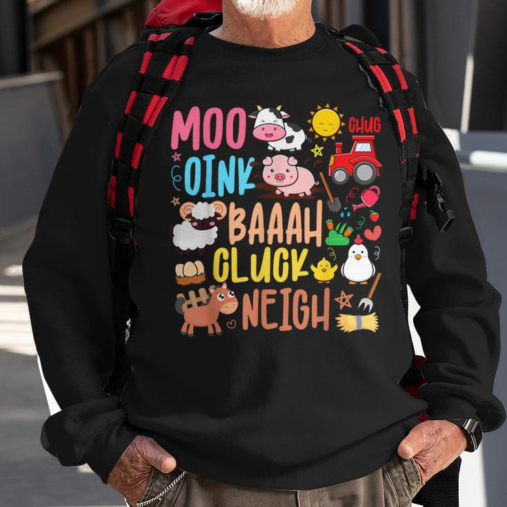 Farm Animals Sounds Oink Baa Neigh Cluck Moo Toddler Farmer Sweatshirt Gifts for Old Men