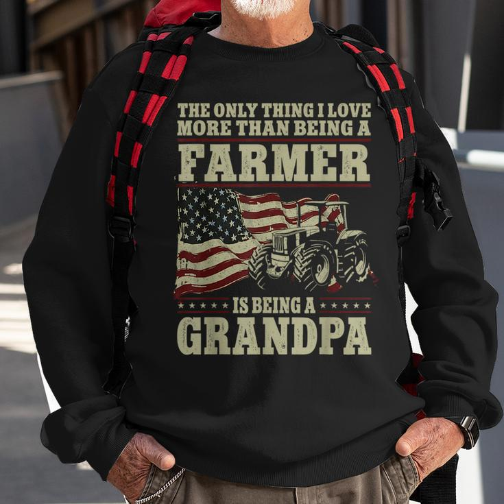 Farming Farmer Grandpa Vintage Tractor American Flag The Sweatshirt Gifts for Old Men