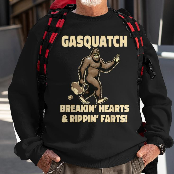 Farting Bigfoot Breaking Hearts And Ripping Farts Sasquatch Sweatshirt Gifts for Old Men