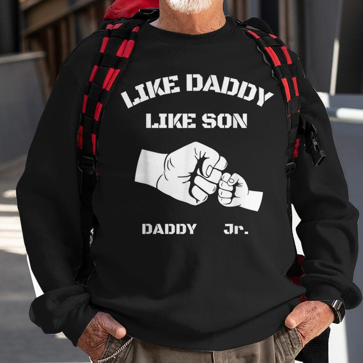 Father Son Fist Bump Matching Fathers Day Daddy Dad & Son Sweatshirt Gifts for Old Men