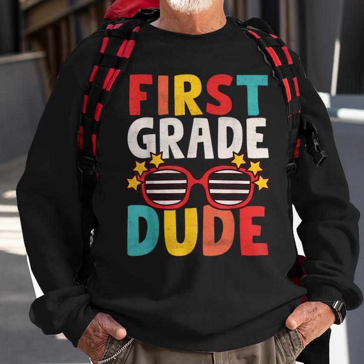 First 1St Grade Dude First Day Of School Student Kids Boys Sweatshirt Gifts for Old Men