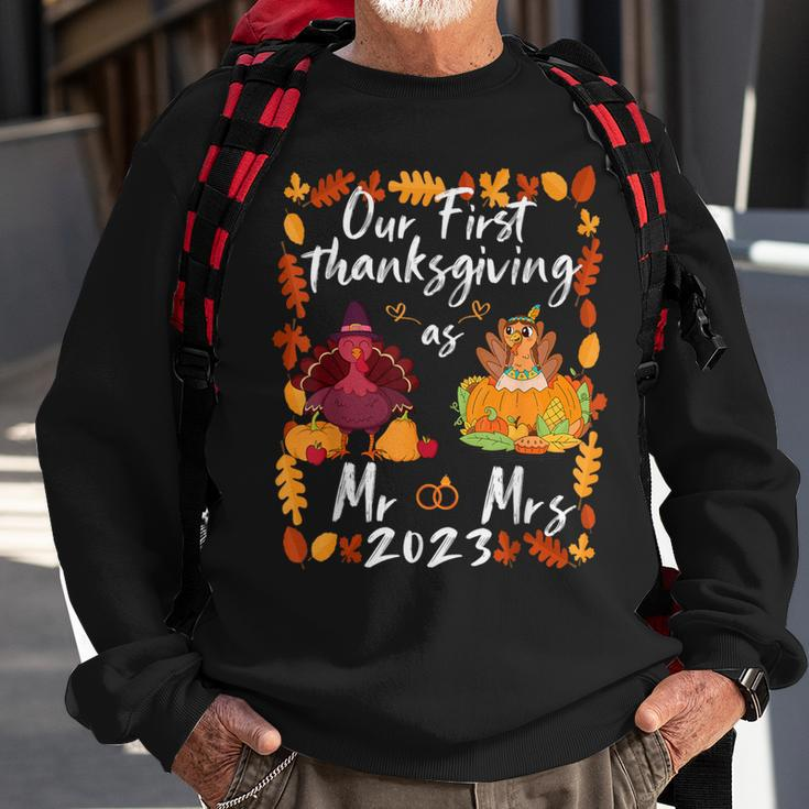 Our First Thanksgiving As Mr And Mrs Married Couples Sweatshirt Gifts for Old Men