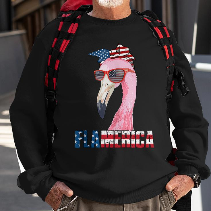 Flamingo 4Th Of July Flamerica Patriotic Sweatshirt Gifts for Old Men