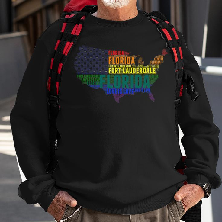 Florida Fort Lauderdale Love Wins Equality Lgbtq Pride Sweatshirt Gifts for Old Men