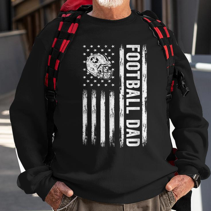 Football Dad American Flag Proud Dad Of Ballers Fathers Day Sweatshirt Gifts for Old Men
