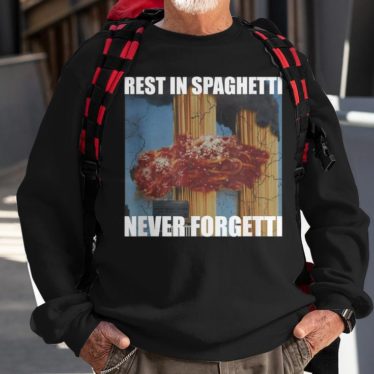 Never Forgetti Rest In Spaghetti Meme Rip Sweatshirt Gifts for Old Men