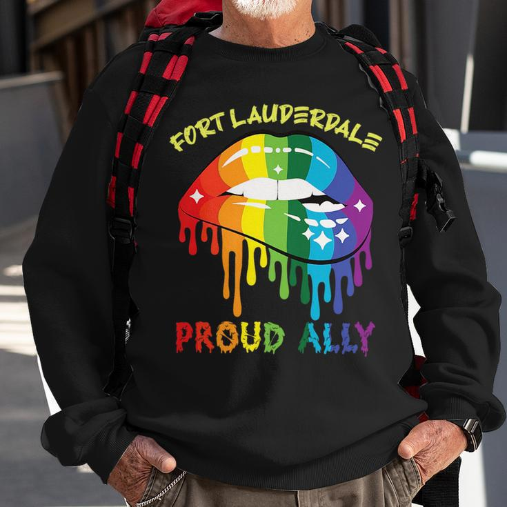 Fort Lauderdale Proud Ally Lgbtq Pride Sayings Sweatshirt Gifts for Old Men