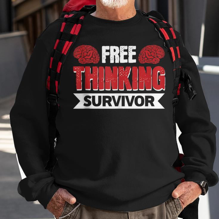 Free Thinking Survivor Sweatshirt Gifts for Old Men